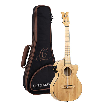 ORTEGA Bamboo Series Tenor Ukulele 4 String - Solid Bamboo Natural + Bag