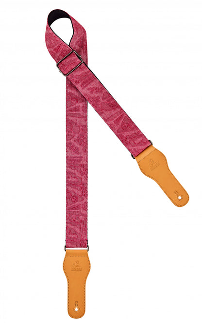 ORTEGA Spring Series Baumwollgitarrengurt - Pink Jean