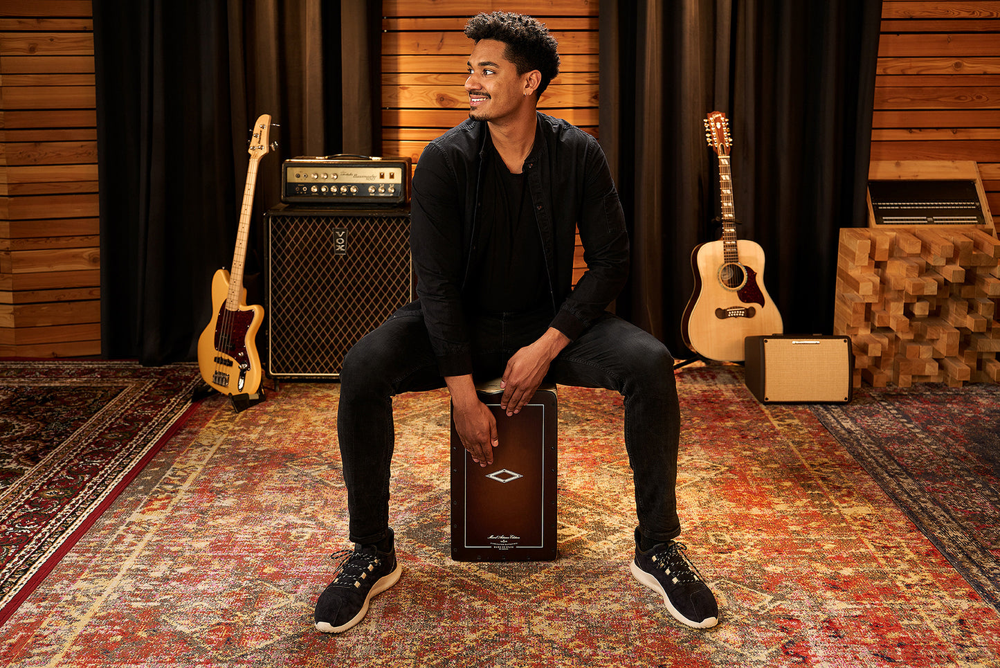 MEINL Percussion Artisan Edition Series String Cajon Soleá Line - Espresso Burst