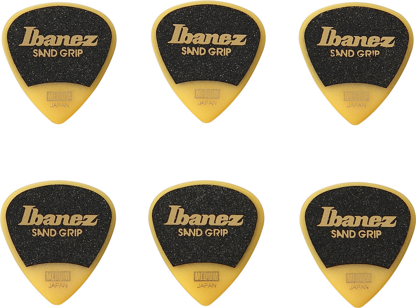 IBANEZ Grip Wizard Series Sand Grip Flat Picks - 6 pcs