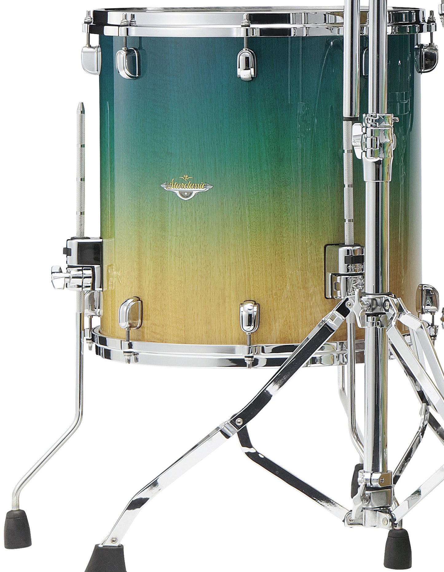 TAMA Starclassic Maple Exotic Floor Tom 14" x 14" - Marine Shoreline Movingui Fade/Chrom HW