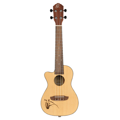 ORTEGA Bonfire Series Preamp Concert Ukulele 4 String Lefty - Spruce/Sapele Natural