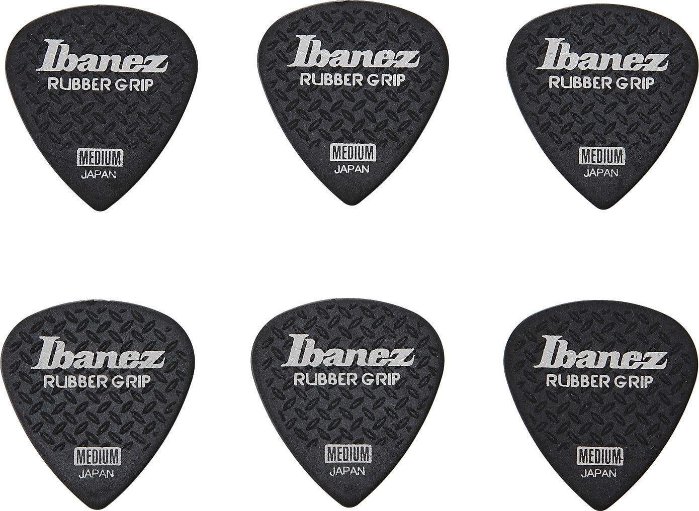 IBANEZ Grip Wizard Series Rubber Grip Flat Pick - 6er Pack