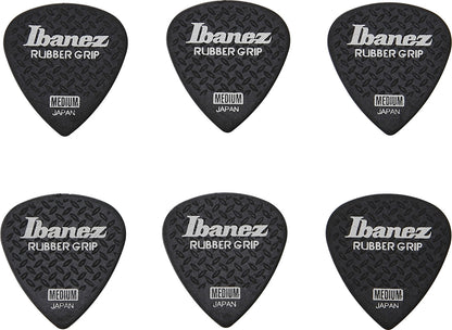 IBANEZ Grip Wizard Series Rubber Grip Flat Pick - 6er Pack