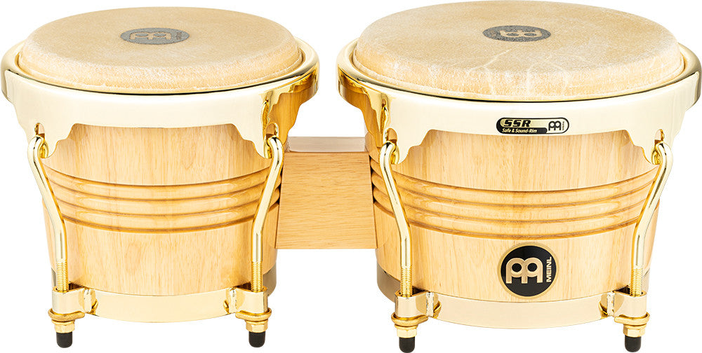 MEINL Percussion Wood Bongo 6 3/4" Macho & 8" Hembra - Natural/Gold HW