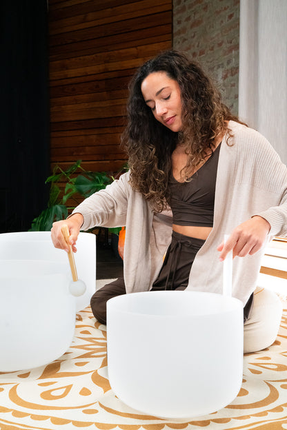 MEINL Sonic Energy 3-piece Crystal Singing Bowl Set, C3 / E3 / G3, 440 Hz
