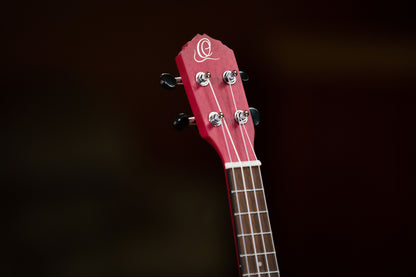 ORTEGA Earth Serie Konzert Preamp Ukulele 4 String - Raspberry Red