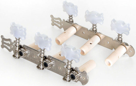 Tuner Set 3/4, 4/4 Chrome Length 12,1cm, distsnce between pegs 35mm, - chrom 3/4, 4/4 Länge 12,1cm, Abstand Wirbel 35mm, baugl. OER-20140