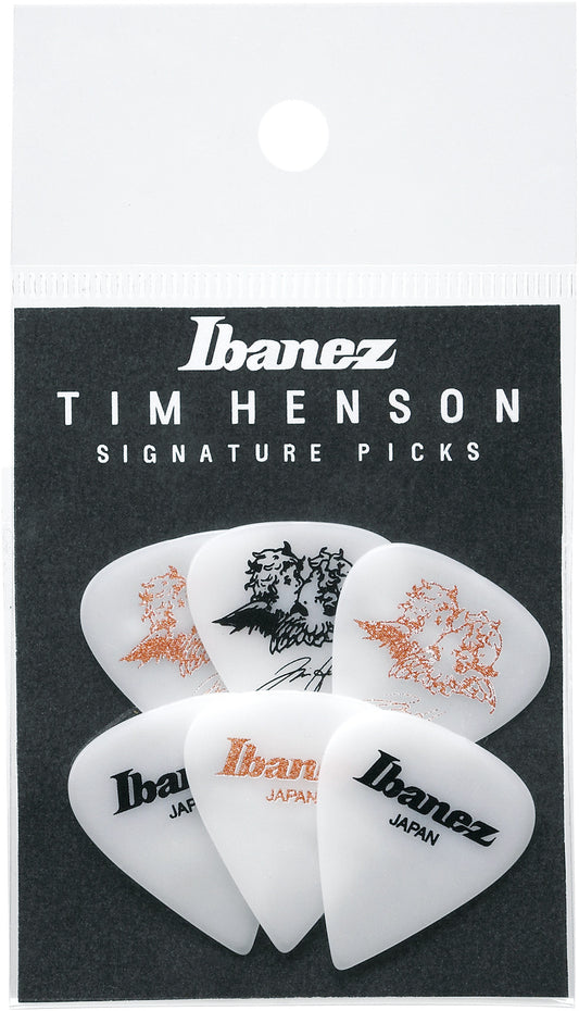 IBANEZ Pick "Tim Henson" White, Heavy, 6 Stück/Set 3x Pink & 3x Black W6RST Logo