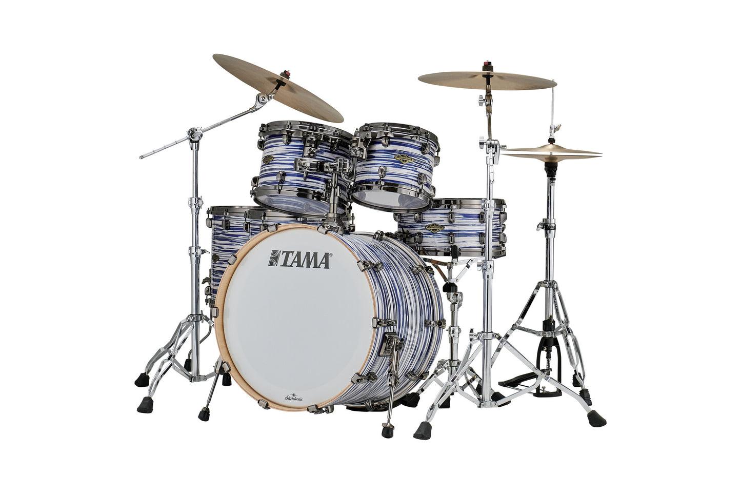 TAMA Starclassic Walnut/Birch Duracover Wrap Shell Kit 5 teilig - Blue & White Oyster/Black Nickel HW
