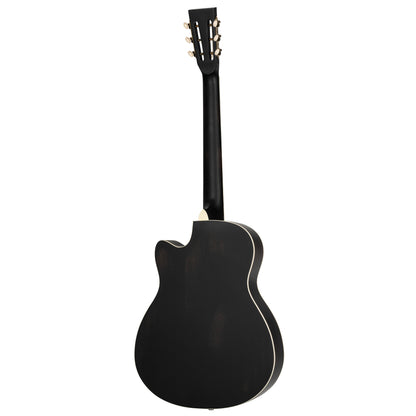 ORTEGA Americana Series Resonatorgitarre  6 String - Distressed Black / Antique Brass HW