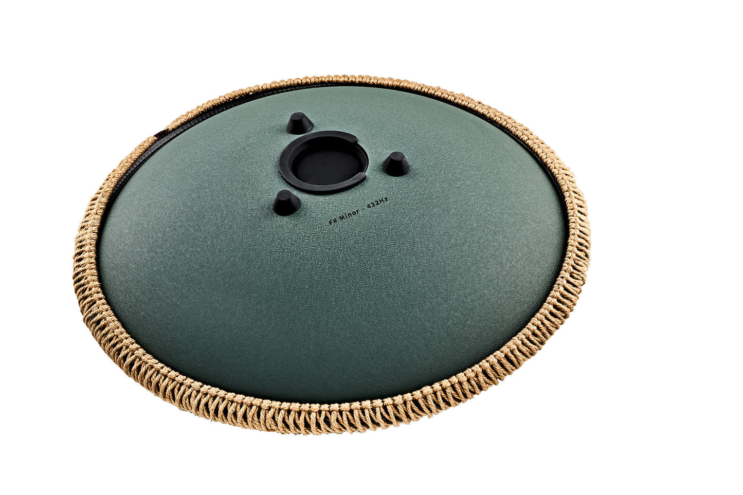 MEINL Sonic Energy 16" Octave Steel Tongue Drum, Fis Moll, 9 Töne, 432 Hz, Dunkelgrün, Graviertes florales Design