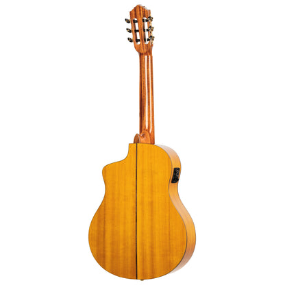 ORTEGA Family Series Pro 4/4 Konzertgitarre 6 String - Massive Fichte / Cypress Gloss Stain Yellow + Bag