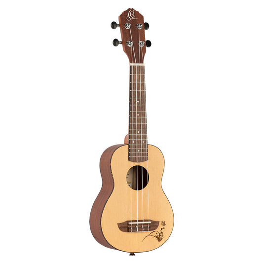 ORTEGA Bonfire Serie Sopran Ukulele 4 String - Fichte/Sapele Natur