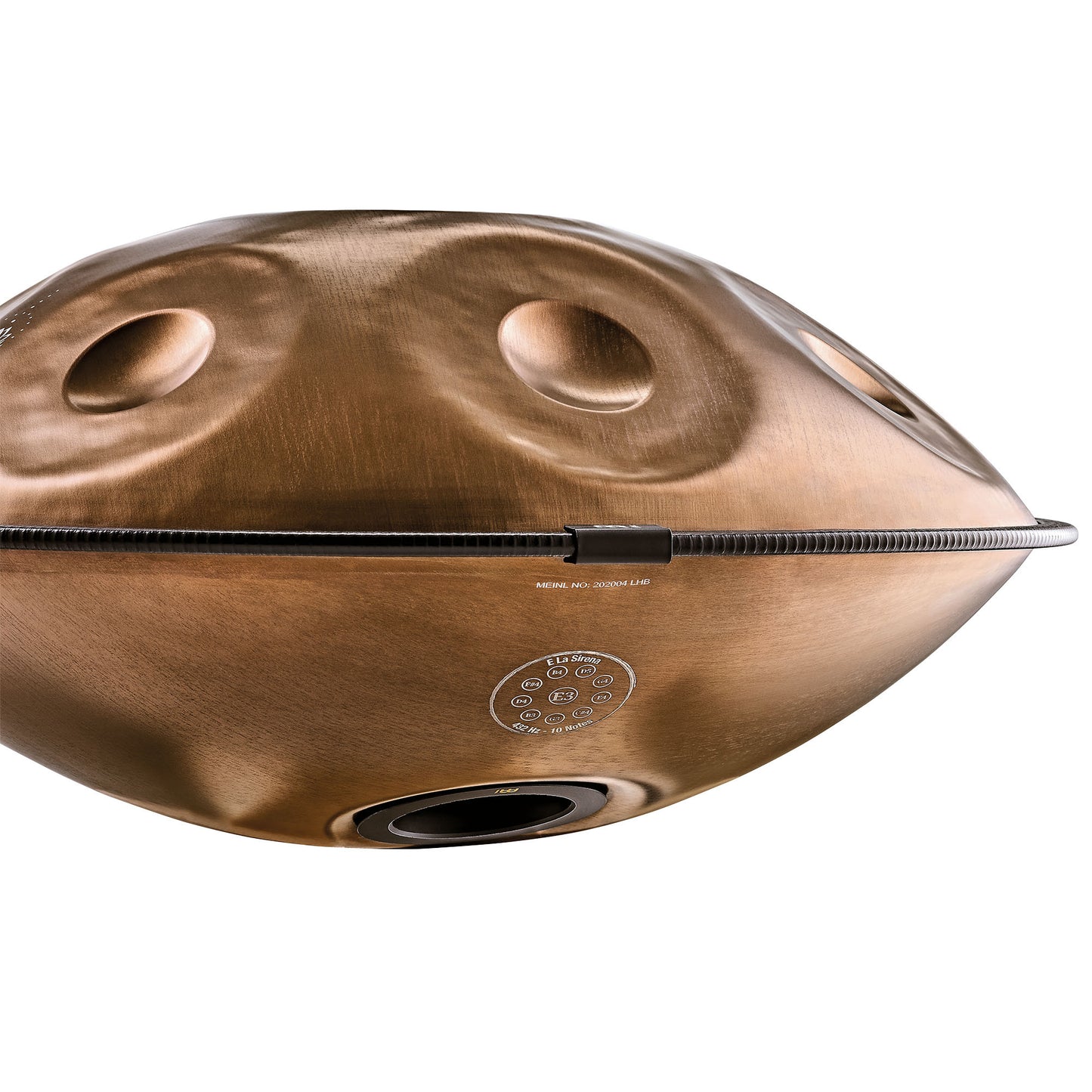MEINL Sonic Energy Sensory Handpan, Stainless Steel, E La Sirena, 10 Notes, 432 Hz, Vintage copper, Engraved design