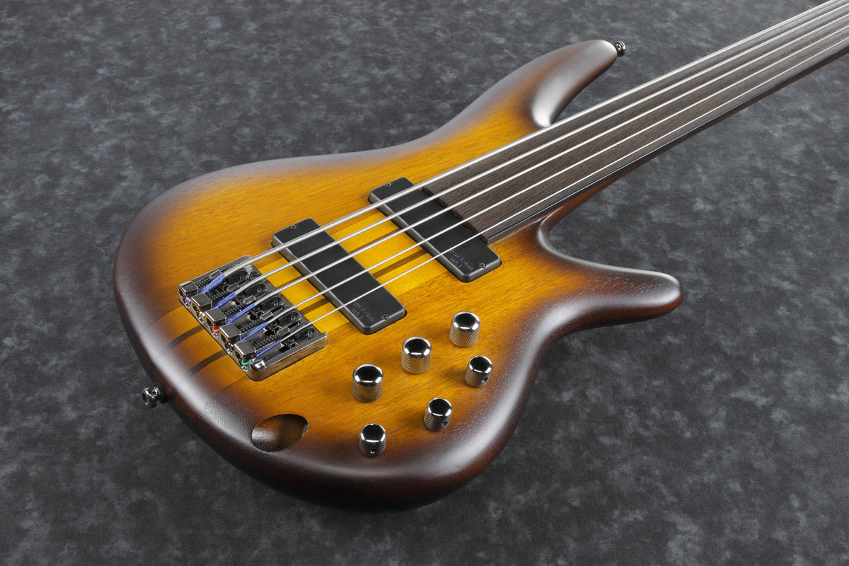 IBANEZ Bass Workshop SR E-Bass 5-String Fretless - Brown Burst Flat