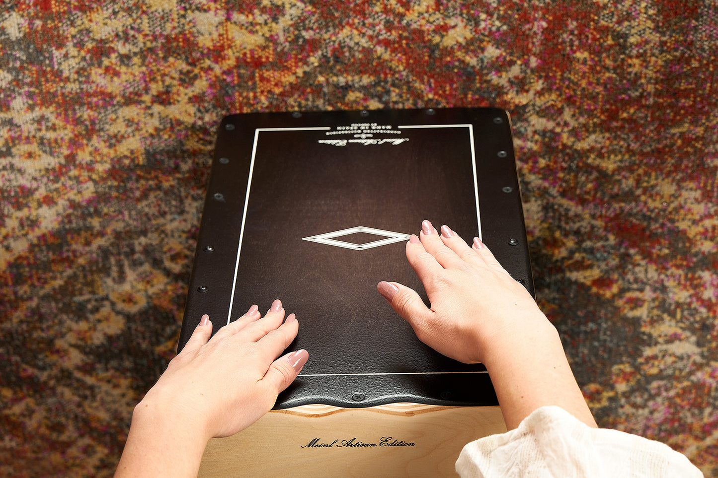 MEINL Percussion Artisan Edition Series String Cajon Soleá Line - Ebony Burst
