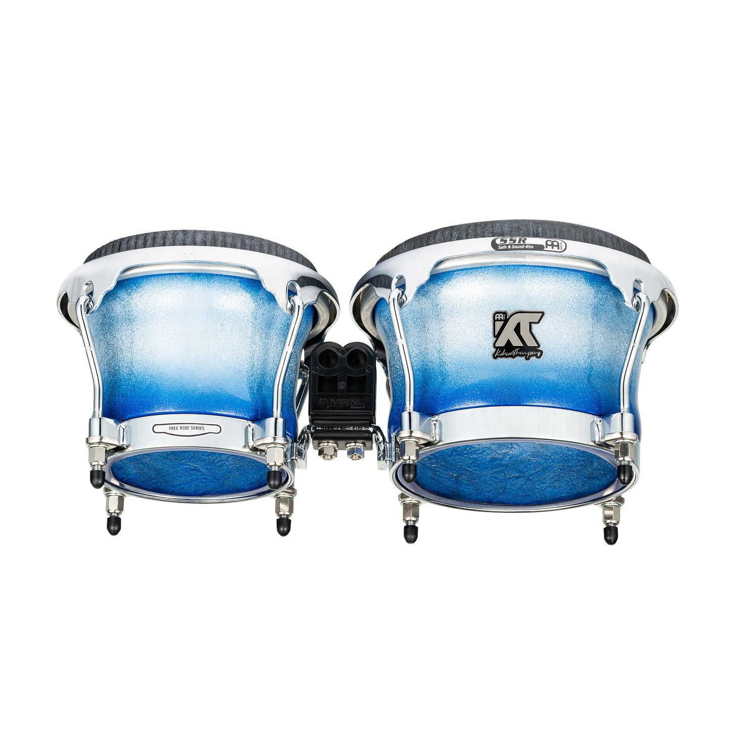 MEINL Percussion Artist Series Bongo William "Kachiro" Thompson, REMO® Black Calfskin Skyndeep Heads - 7" & 8 1/2" Electric Sky