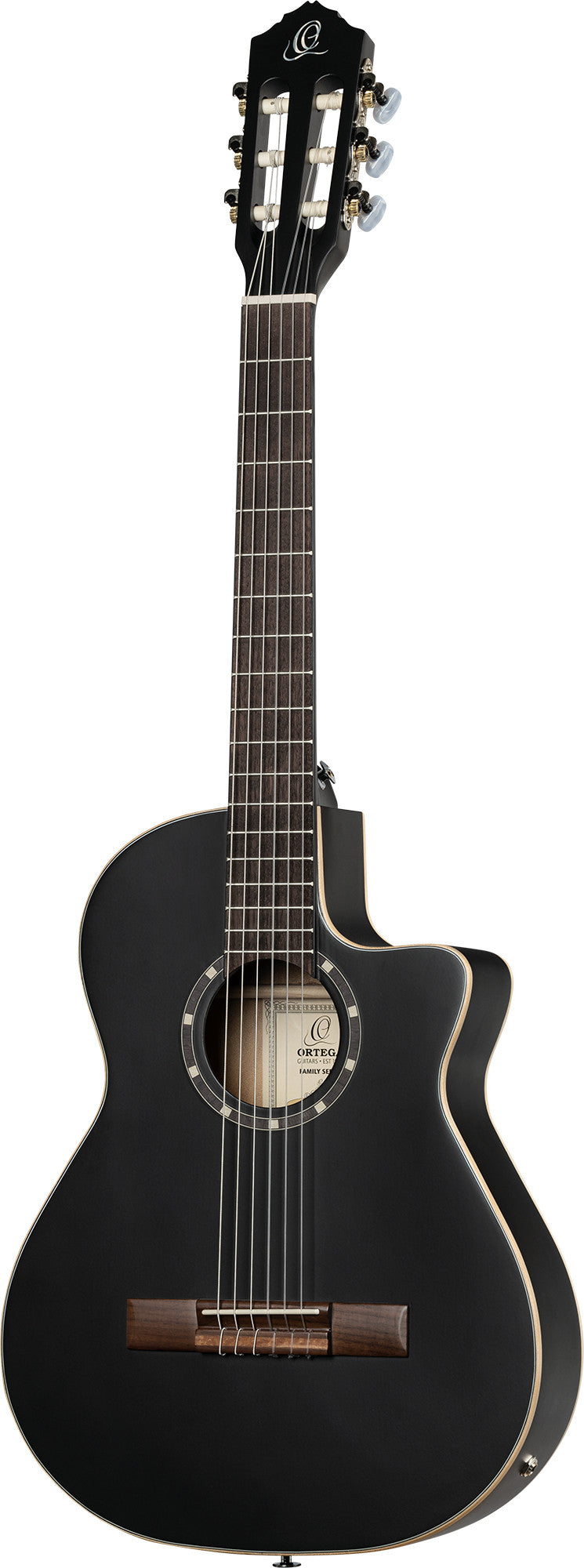 ORTEGA Family Series 3/4 Konzertgitarre 6-String - Satin Black + Gigbag