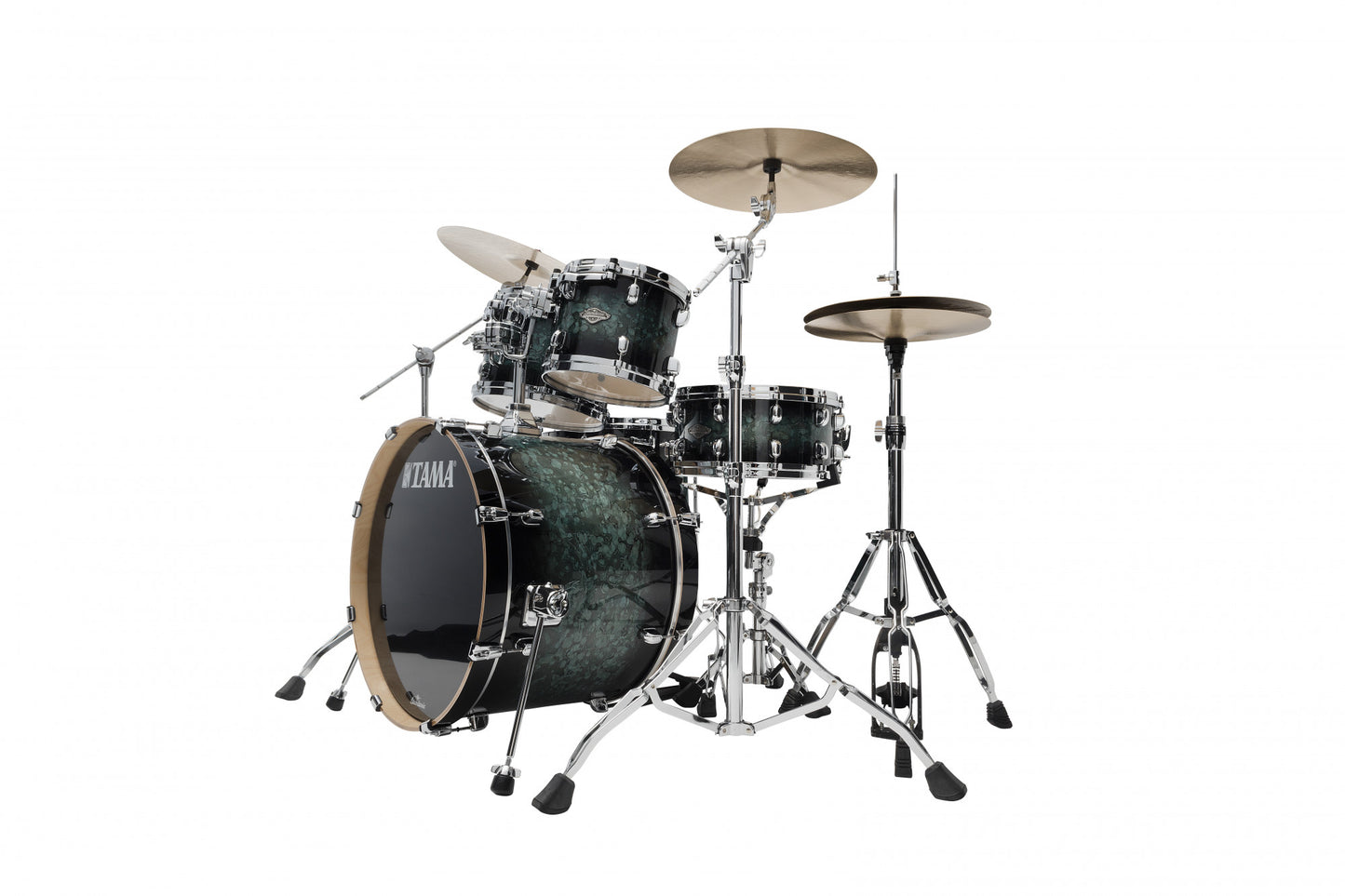 TAMA Starclassic Performer Shell Kit 4 teilig - Molten Steel Blue Burst/Chrom HW