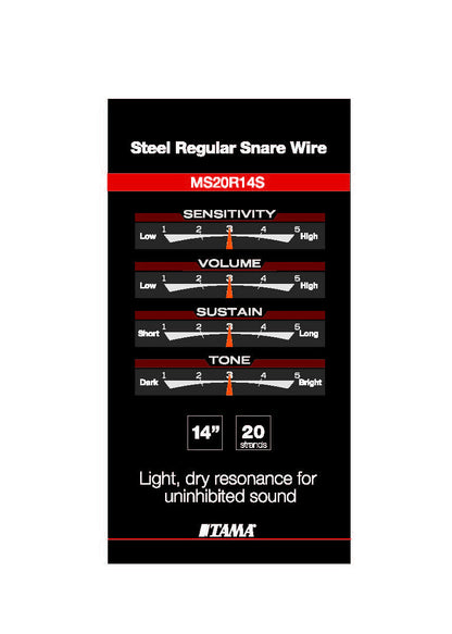 TAMA Starclassic Snare Wire - 14" 20 Wires, Steel, with Starclassic Logo