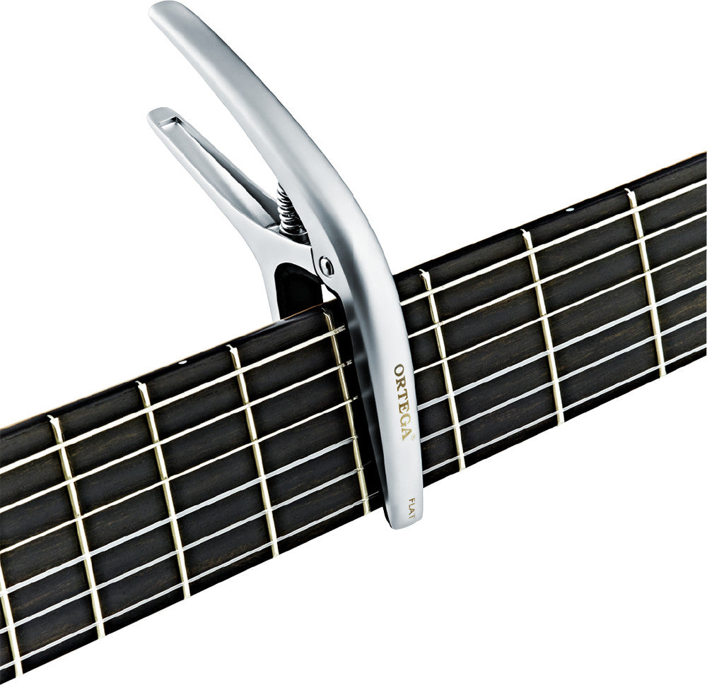 ORTEGA Curved/Flat Guitar Capo - Chrome