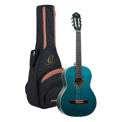 ORTEGA Family Series 4/4 Slim Neck Konzertgitarre 6 String - Ocean Blue + Bag