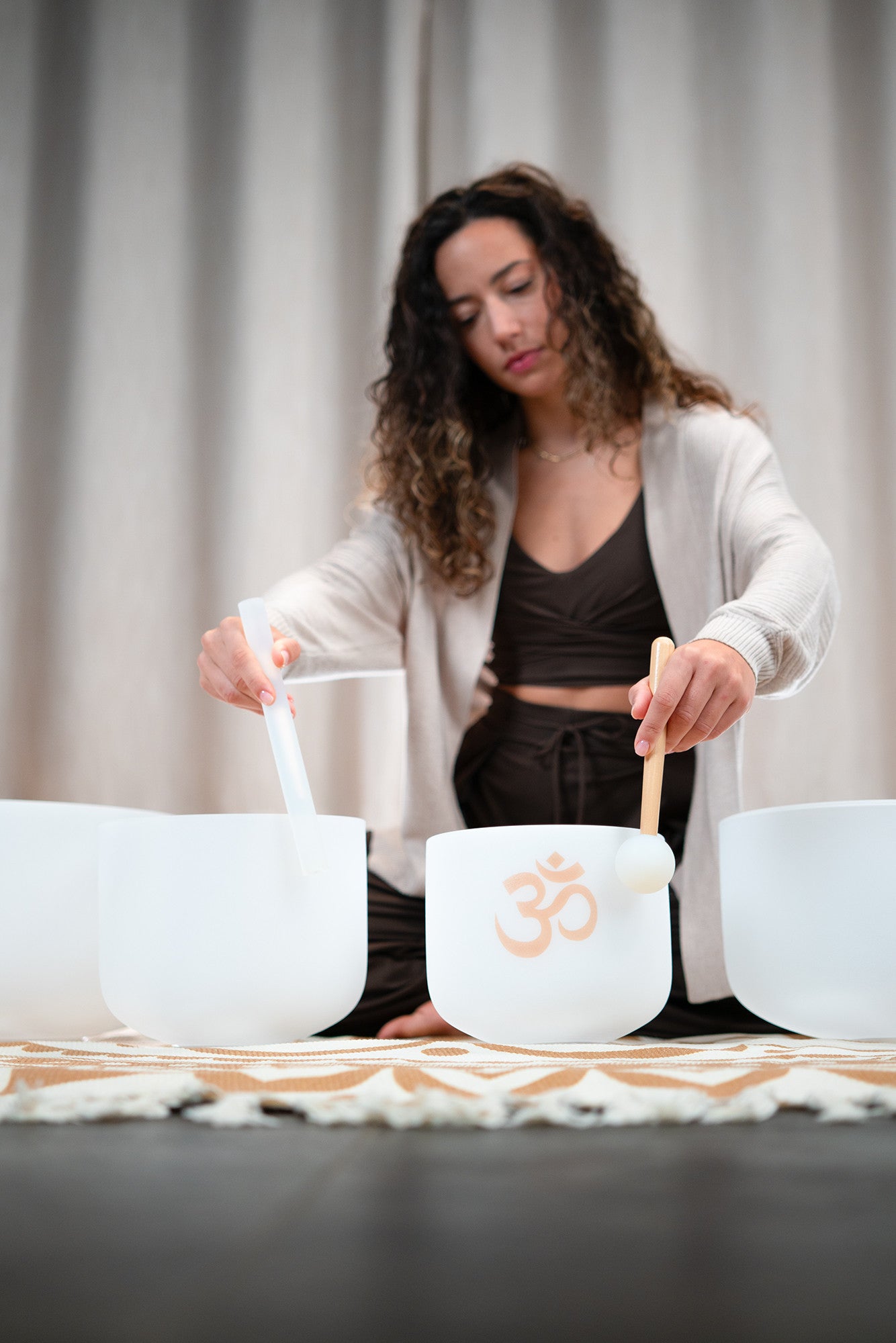 MEINL Sonic Energy 4-piece Om Crystal Singing Bowl Set