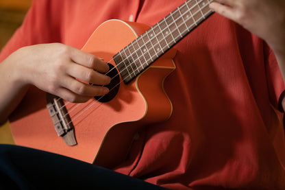 ORTEGA Earth Series Konzert Preamp Ukulele 4 String - Hokkaido Pumpkin Orange