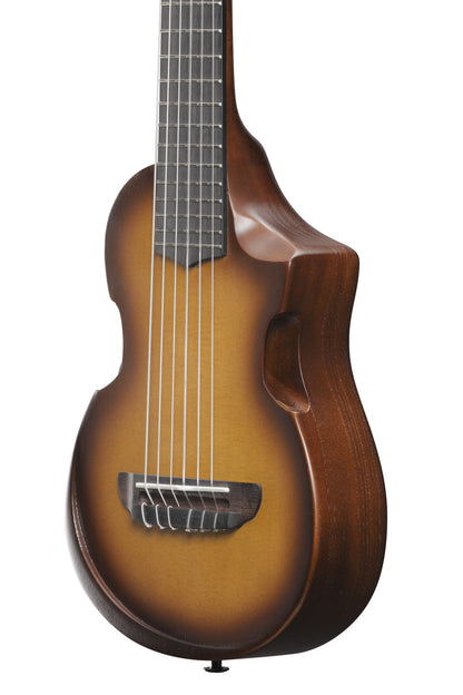 IBANEZ AU Piccolo Guitar 6-String - Open Pore Light Brown Sunburst + Gig Bag