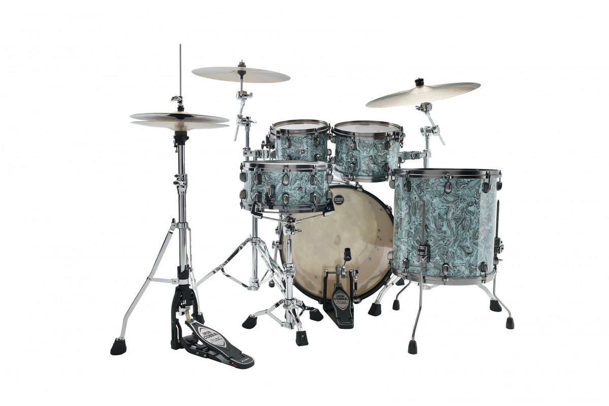 TAMA Starclassic Maple Duracover Wrap Shell Kit 4 teilig - Sky Blue Swirl/Smoked Black Nickel HW