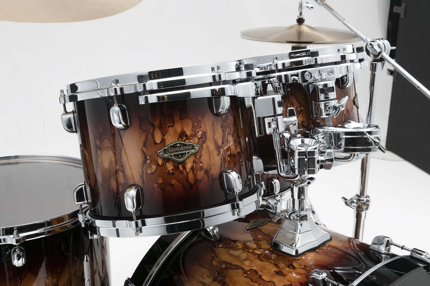 TAMA Starclassic Walnut/Birch Lacquer Shell Kit 4 pcs - Molten Brown Burst/Chrome HW