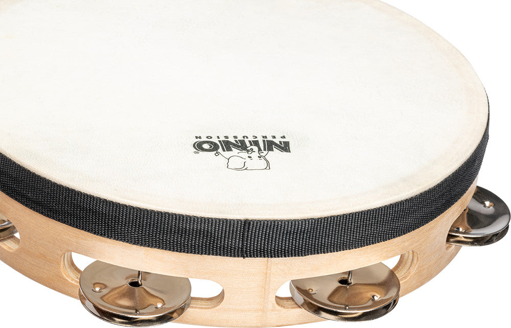 NINO Percussion Tamburin mit Kunststofffell - 8” einreihig