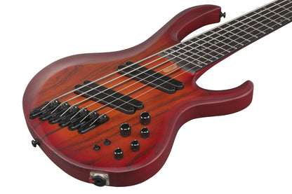IBANEZ Bass Workshop BTB Electric Bass 6-String - Brown Topaz Burst Flat + Case