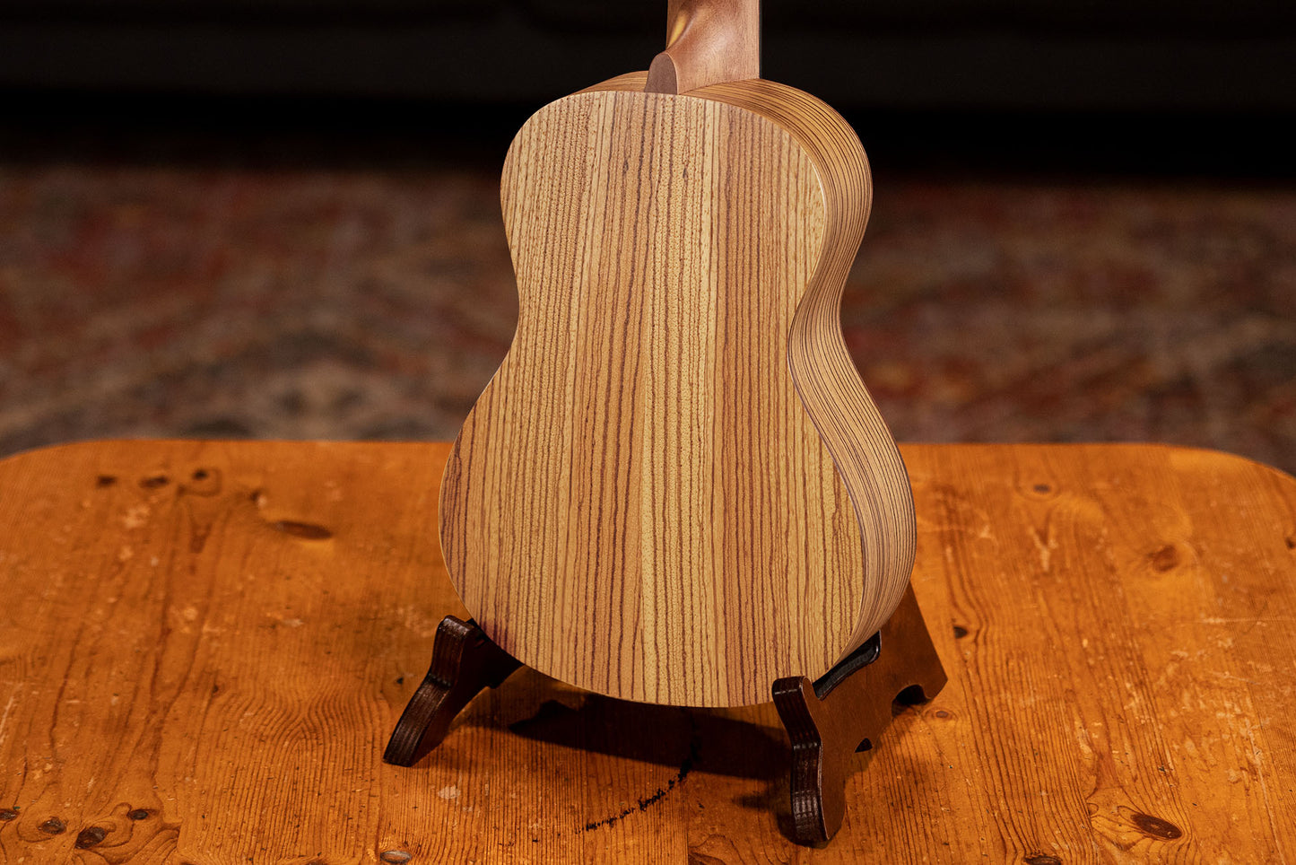 ORTEGA Timber Series Concert Ukulele 4 String Lefty - Zebrawood Natural + Bag
