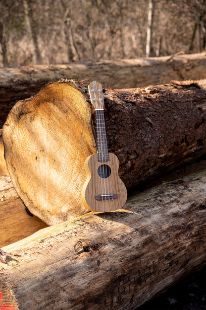 ORTEGA Timber Series Soprano Ukulele 4 String - Zebrawood Natural + Bag