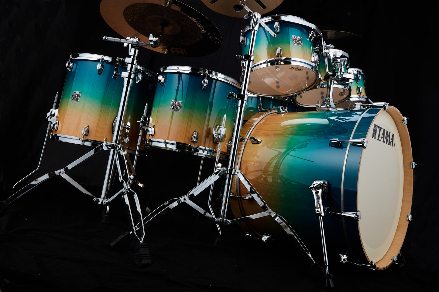 TAMA Superstar Classic Drum Set 7 teilig - Caribbean Lacebark Pine Fade/Chrom HW + SM5W Hardware Kit