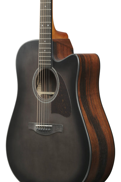IBANEZ Advanced Acoustic AAD Acoustic Guitar 6-String - Transparent Charcoal Burst Top Natural Open Pore Back & Sides