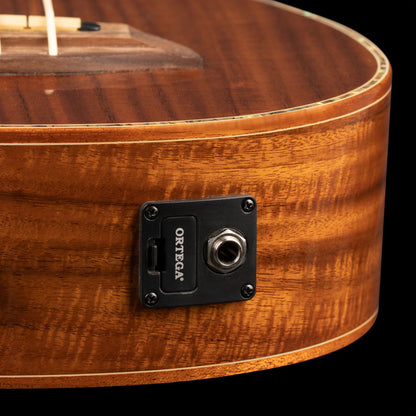 ORTEGA Lizard Serie Short Scale Uke Bass 4 String - Acacia Natural + Bag