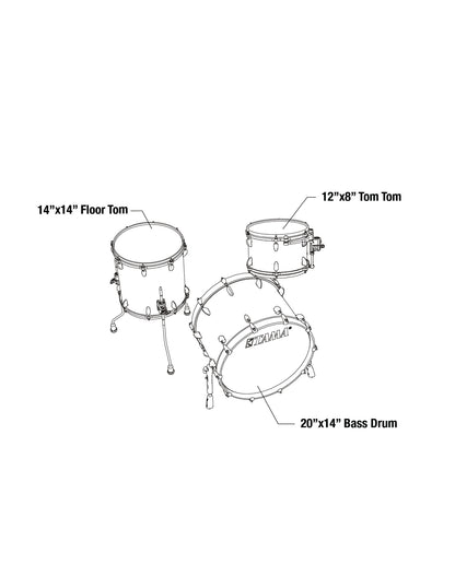 TAMA STAR Bubinga Shell Kit 3 teilig - Dark Green Cordia/Chrom HW