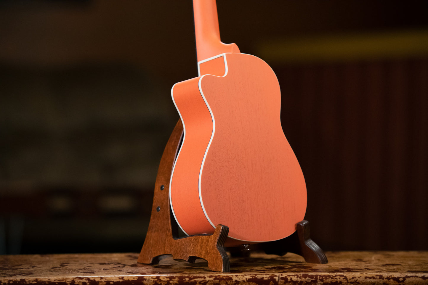 ORTEGA Earth Series Konzert Preamp Ukulele 4 String - Hokkaido Pumpkin Orange