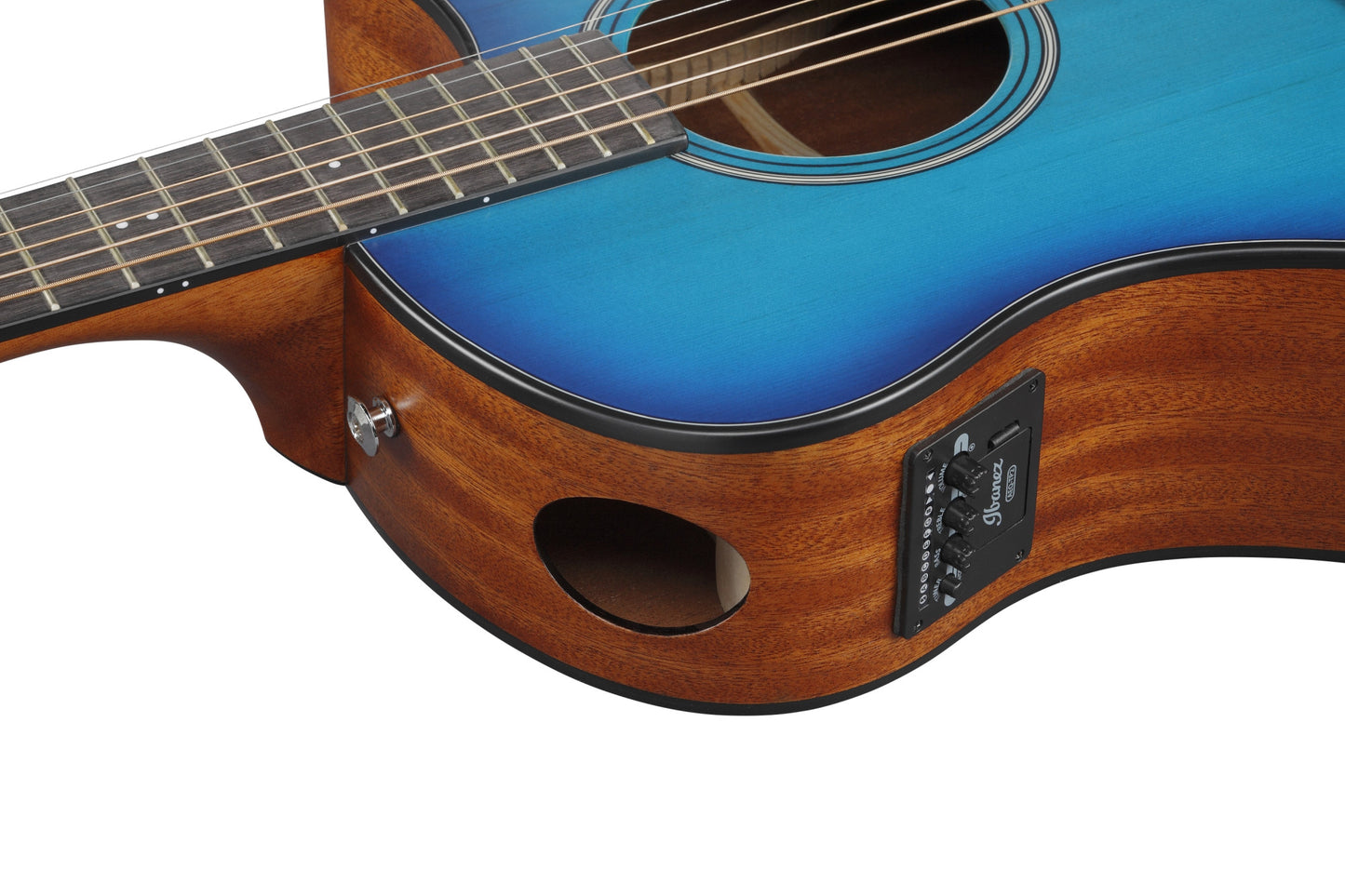 IBANEZ Advanced Acoustic AAM Acoustic Guitar 6-String - Sapphire Blue Burst Open Pore