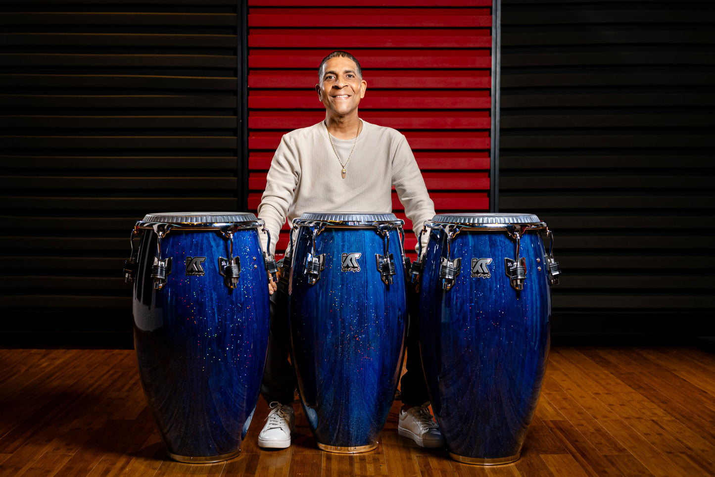 MEINL Percussion Artist Series William Kachiro Conga 11 3/4" /REMO® Black Calfskin Skyndeep Heads - Blue Wave