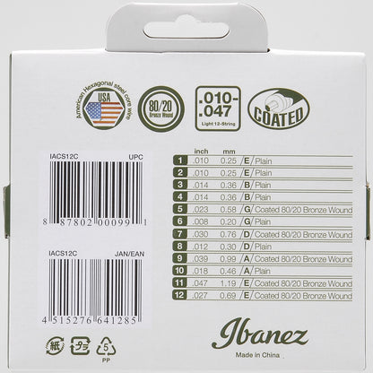IBANEZ Saiten Set für 12 String Westerngitarre - Light Gauge
