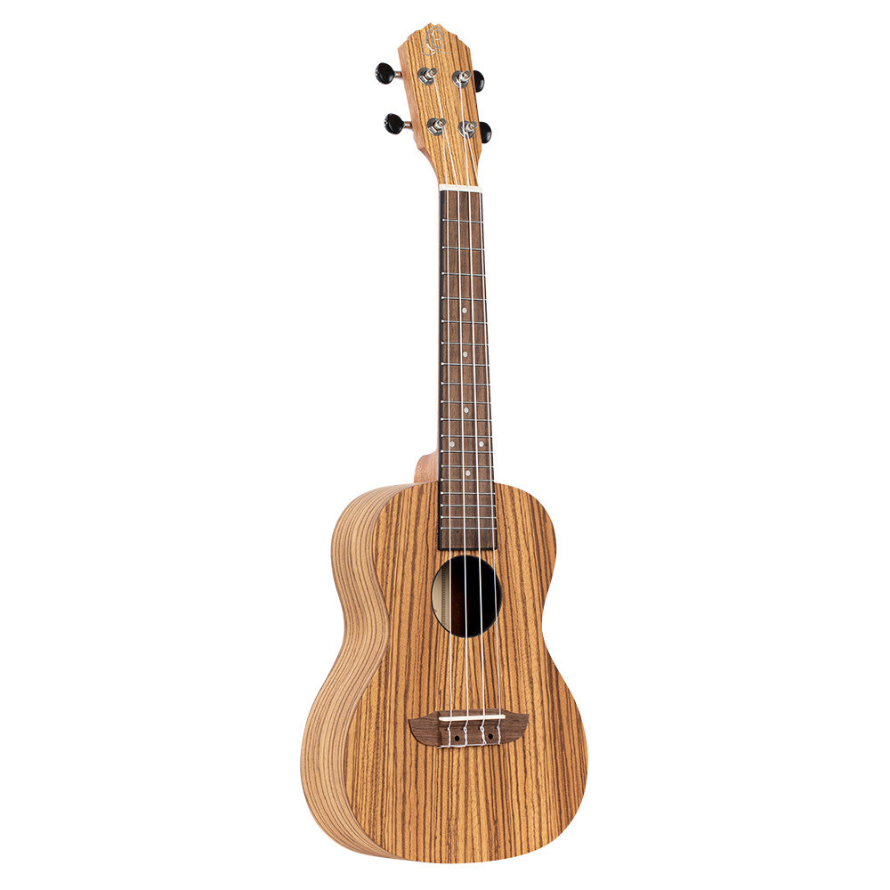 ORTEGA Timber Series Concert Ukulele 4 String Lefty - Zebrawood Natural + Bag