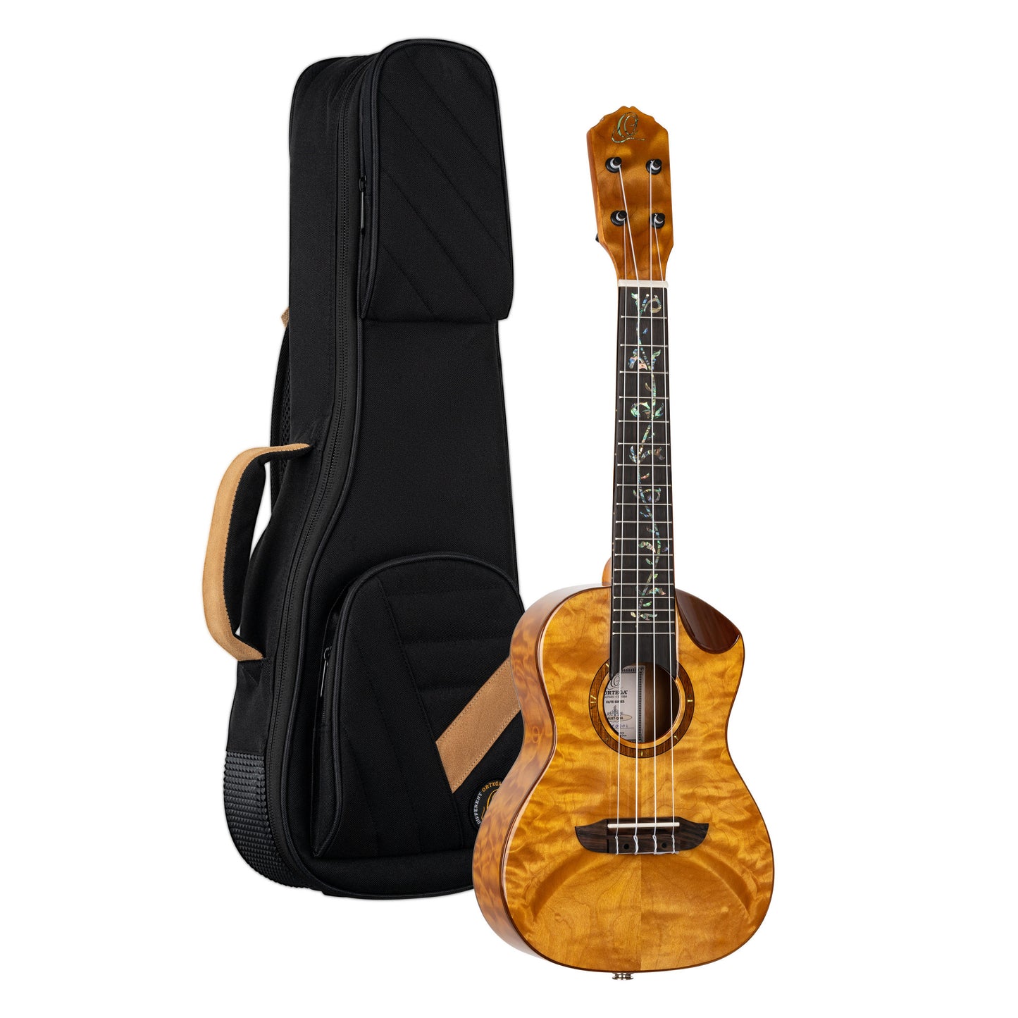 ORTEGA Elite Serie Konzert Ukulele 4 String - Quilted Maple Natural + Bag