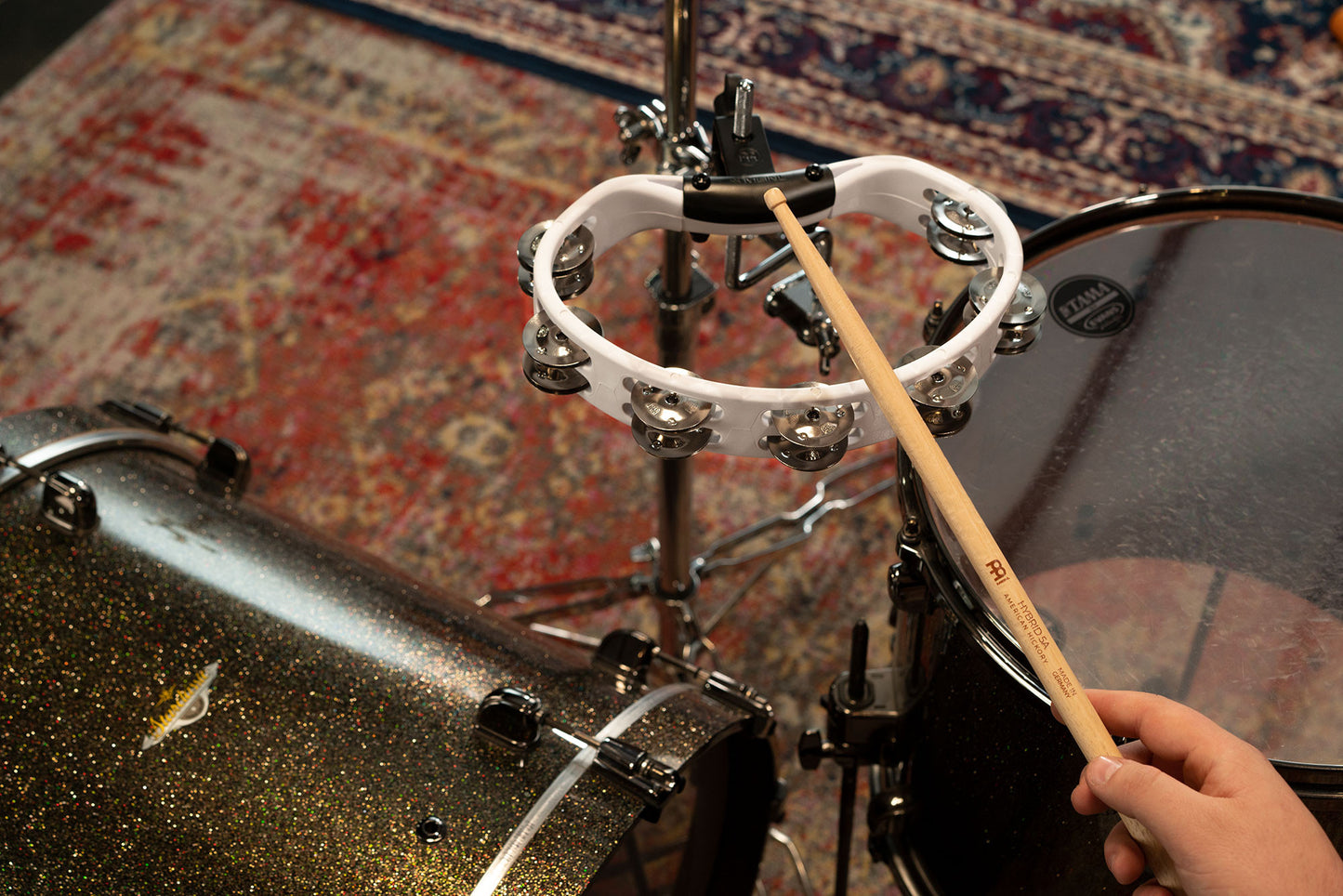 MEINL Percussion Headliner® Series Mountable Molded ABS Tambourine - White