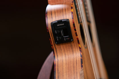 ORTEGA Custom Built Series Double-Neck Tenor Ukulele - Ovangkol Natural + Bag