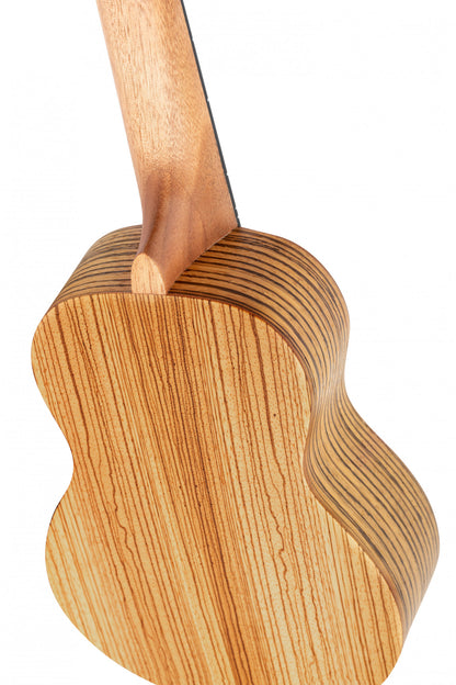 ORTEGA Timber Series Soprano Ukulele 4 String - Zebrawood Natural + Bag