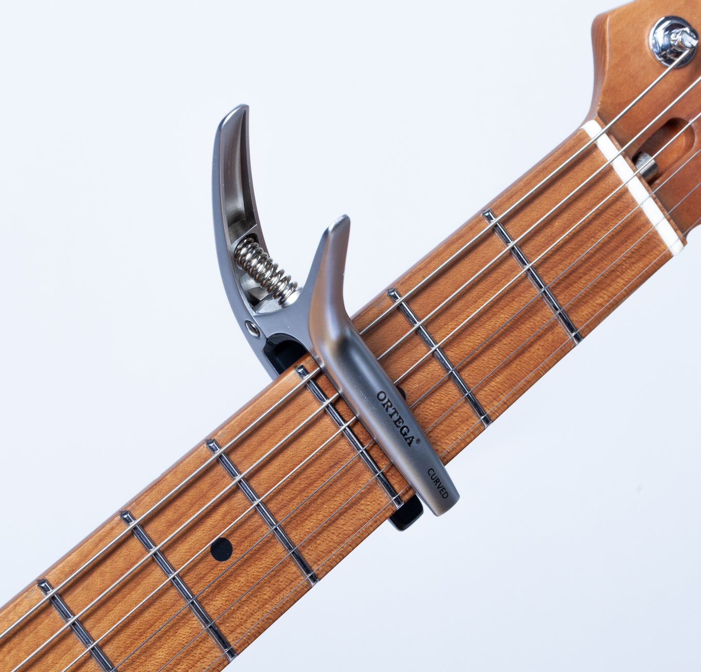 ORTEGA Curved/Flat Guitar Capo - Chrome